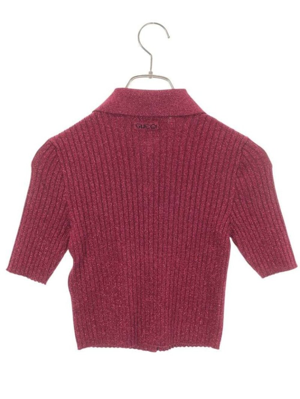 Gucci Lame Knit Short Sleeve Polo Shirt XS